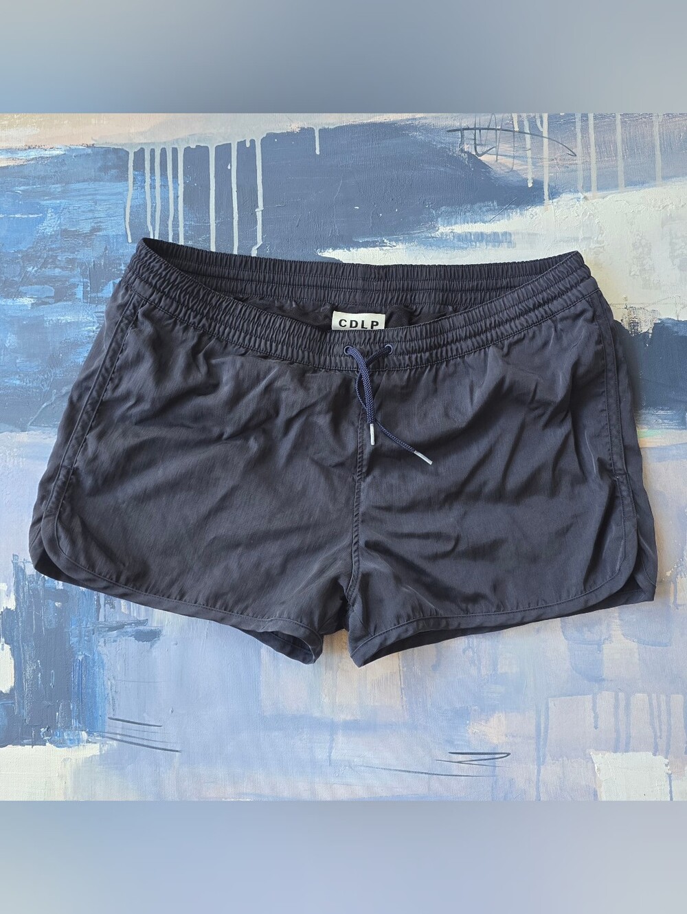 CDLP Swim Shorts Mens Large Dark Blue Mesh Lined Quick Dry Drawstring Trunk